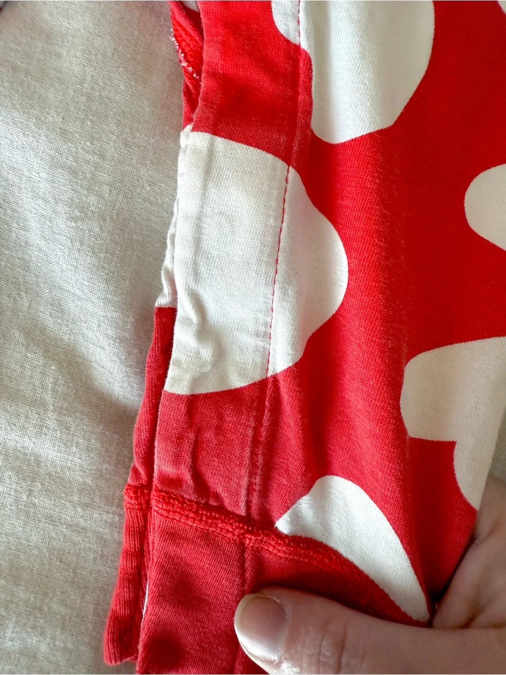 EUC Baby Long Sleeve T-Shirt & Overalls Set - Artful Hearts, red and cream